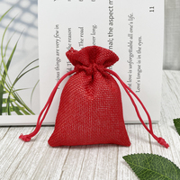 Pochette cosmétique en lin recyclable pour le rangement de bijoux de mariage, sacs cadeaux en toile de jute avec cordon de serrage, emballage textile, promotion café