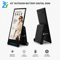 Affichage Numérique Portable 43 Pouces à Batterie, Écran LED pour Affiches, Application Mobile, CMS Cloud, Étanche IP65, Pleine Couleur, pour Ascenseur