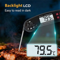 Termometer Daging Digital Profesional 0C Kalibrasi Standar dengan LCD Backlight untuk Memanggang BBQ, Memasak di Dapur