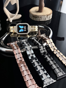 สายนาฬิกาโลหะฝังเพชรหรูหรา สายเปลี่ยนสำหรับนาฬิกาอัจฉริยะ - Product Image 5