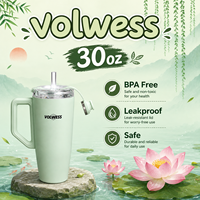 Bouteille d'eau thermique de voyage en acier inoxydable à double paroi isolée sous vide sans BPA de 30 oz pour usage quotidien