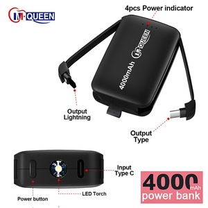 Batterie externe portable OEM mini 2000mAh 4000mAh avec câble intégré, format porte-clés, pour recharge de téléphone, petite et pratique - Product Image 2