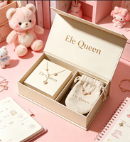 Boîte d'emballage cadeau de luxe en carton rigide personnalisée avec logo, pour bijoux (bagues, bracelets, colliers) et mariages, avec éponge intégrée