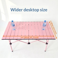 Table pliante multicolore en acier au carbone, portable, pour camping, pique-nique, 120x60cm, pour repas en plein air, barbecue, jardin