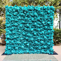 Mur de fleurs artificielles 3D en soie de luxe OEM, 2,4 m x 2,4 m, pour décoration de mariage, fête ou maison