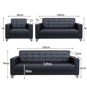 新抵达候诊室沙发办公现代家具2座真皮办公接待沙发 - Product Image 5