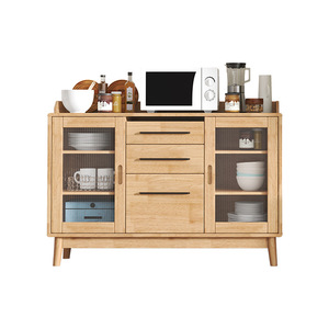 Solid Wood <b>Sideboard</b> 900mm High Multifunctional <b>Storage</b> Cabinet For Dining Room Natural Wood Color - Product Image 4