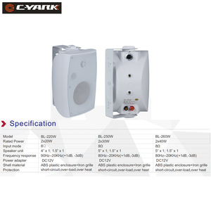 BS-250W thụ động 2 chiều nhựa trong tường loa 8ohm cho ngoài trời phát sóng công cộng các cuộc họp công cộng siêu thị mua sắm - Product Image 3