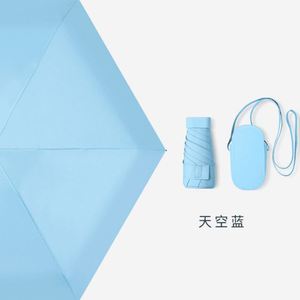 High Quality Five-Folding Ultra-Light Mini Sun & Rain Dual-Use <b>Pocket</b> Flat Umbrella with Manual Control for Business Gifts - Product Image 3