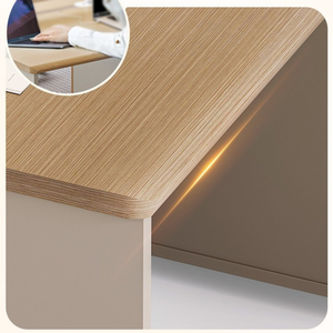 Bàn văn phòng đơn giản và hiện đại cho nhân viên, với 6 chỗ ngồi cho 4 người và 6 gian hàng. Nội thất văn phòng, Bàn nhân viên bằng gỗ - Product Image 4