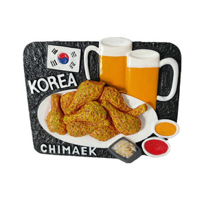 Arquitectura coreana y comida tradicional recuerdo turístico 3D imanes de nevera personalizados dibujos animados lindos decoración del hogar artesanía resina polivinílica - Product Image 5