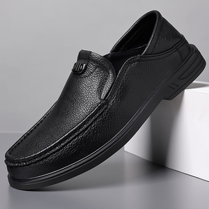 Nouvelle collection printemps, chaussures en peau de mouton pour hommes, chaussures décontractées à enfiler, chaussures en cuir véritable pour hommes d'âge moyen, mocassins à semelle souple - Product Image 3