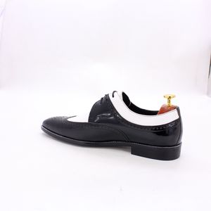 Dermis — chaussures en cuir verni pour <span class=keywords><strong>homme</strong></span>, aiguilles <span class=keywords><strong>noir</strong></span> et blanc, coupe basse, robe formelle de soirée, styliste, 2021 - Product Image 5