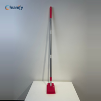 Serpillère plate manuelle à clic en acier inoxydable à 3 sections, 101,5 cm, plaque 16x8 cm, pivotement à 360°, design ergonomique, recharges jetables