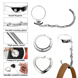 <span class=keywords><strong>Ganci</strong></span> Pieghevoli per Borse da Tavolo in Lega di Zinco con Logo Personalizzato per Ufficio e Ristorante, Prezzo all'Ingrosso - Product Image 2