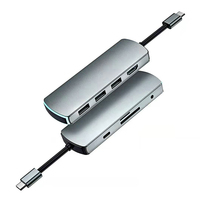 BASIX 8 in 1 Tipe C Hub Multiport Adapter USB 3.0 Kecepatan Tinggi Pengisian Daya USB Hub Docking Station