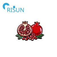 Broches en émail personnalisées en gros, motif grenade rouge, broches en émail de fruits d'automne, broches en émail métallique avec strass, broches en émail motif fruit de la guava