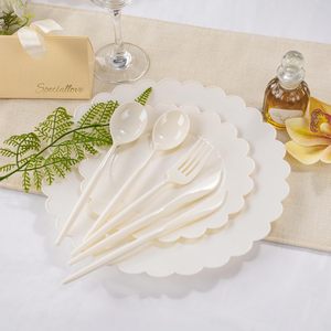 Prix direct usine – Couverts jetables en amidon de maïs (couteau, fourchette et cuillère) en plastique de qualité alimentaire - Product Image 2