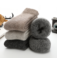 Super plus épais solide laine mérinos contre la neige froide russie chaud drôle hommes hiver laine chaussettes