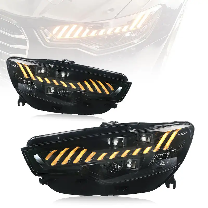 Faros de matriz LED para Audi A6 2012 2013 2014 2015 C7 DRL Actualización de faro A7 conjunto de luz de cabeza