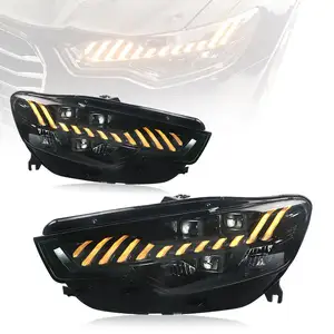 Audi A6 için LED matrix farlar 2012 2013 2014 2015 C7 DRL far yükseltme A7 kafa lambası başkanı işık meclisi