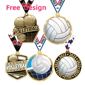 Médailles de volley-ball de Sport personnalisées, médailles de course de volley-ball