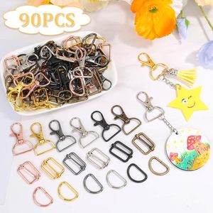 PAXCOO Keychain Bulk With <b>Key</b> Chain Swivel Hook D Rings And Slide Buckles For Handbag <b>Purse</b> Hardware Craft Inch - Product Image 6
