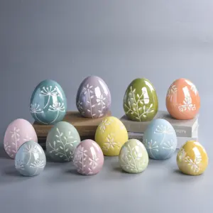 Toptan seramik paskalya yumurta dekorasyon paskalya günü süslemeleri porselen inci renk yumurta