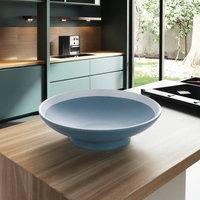 Nouveau blanc cerclée 8.3 pouces pied rond bleu mélamine restaurant bol à vendre