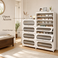 Meuble de rangement en acier pour chaussures d'entrée, organisateur domestique pour chaussures, sandales, baskets, bottes et accessoires de maison