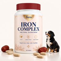 Complément Alimentaire Iron Blood pour Chiens – Acide Folique, B12, Complexe Herbal Ba Zhen – Comprimés Quotidiens pour la Vitalité (100 unités) – OEM