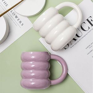 Mug de voyage en céramique au design mignon et coloré, style nordique, ensemble de tasses pour couple, idéal pour les cadeaux et l'usage quotidien - Product Image 4