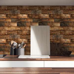 Wood Grain <b>Wall</b> Stickers Self-Adhesive Peel <b>Stick</b> PVC <b>Tiles</b> for <b>Kitchen</b> Bathroom Waterproof Backsplash <b>Stick</b> <b>on</b> <b>Wall</b> <b>Tiles</b> - Product Image 2