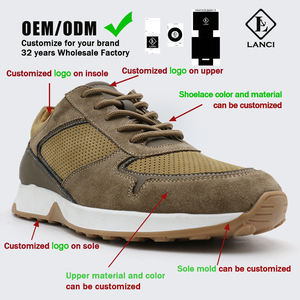 Sneakers de luxe pour hommes, confortables, respirantes, en cuir véritable, à lacets, antidérapantes, effet pieds nus, bout pointu - Product Image 1