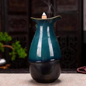 Encensoir en céramique bleu à cascade, brûleur d'encens, porte-encens de décoration pour <span class=keywords><strong>la</strong></span> maison - Product Image 2