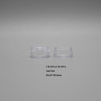 Muy pequeño de 3ml de boca ancha transparente PS de crema de plástico tarro cosmético 3g de cuidado de la piel creas botellas y contenedor con claro PS tapa