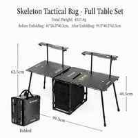 Table de camping portable moderne, table pliante compacte, sac de transport, hauteur réglable, porte-gobelet pour la randonnée, la plage, le pique-nique