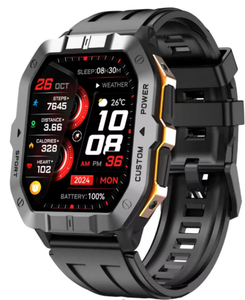 Montre connectée DF C32 pour hommes, grande autonomie, lecture de musique, suivi d'activité, appels Bluetooth, montre connectée sport pour iOS et Android - Product Image 1