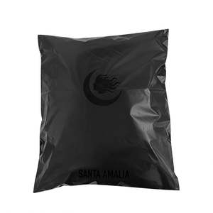 Sac d'expédition noir avec impression couleur personnalisée, sac poly mailer noir mat brillant avec adhésif fort - Product Image 1