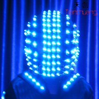 Casque lumineux LED réglable pour carnaval, club, fête, performance DJ, Halloween, cosplay, casque futuriste lumineux