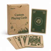 Jinayon – Boîte personnalisée en papier kraft pour jeu de cartes de poker vintage vert 54 cartes, idéale pour cadeaux automobiles et événements promotionnels