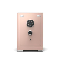 Chen Guang Smart WiFi Stahl Feuerfester Sicherheitstresor App-Fernüberwachung Biometrisches Fingerabdruckschloss Roségold/Burgunderrot Wandmontage