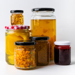 Stoples kaca bulat kecil transparan <span class=keywords><strong>150ml</strong></span> 200ml dengan tutup penyimpanan stoples acar untuk makanan - Product Image 1