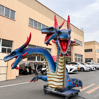 Modèle de dinosaure dragon occidental réaliste, animatronique, électrique, mécanique, en métal, avec fonction de pulvérisation d'eau, pour centres commerciaux intérieurs/extérieurs