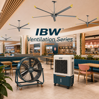 Ventilateur à entraînement direct de 4,9 m (16 pi) à faible entretien, livraison rapide, grand volume, faible vitesse pour aire de restauration