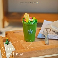 Accessoires de maison de poupée en métal de Noël, modèle miniature de décoration, échelle 1:12, couleur personnalisée, populaire sur Internet, Mocha