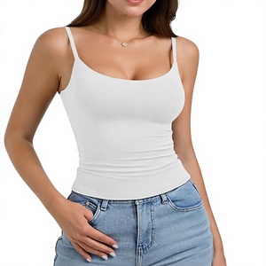 <b>Women's</b> Solid <b>White</b> Scoop Neck Ruched Knitted <b>Tank</b> <b>Top</b> Breathable Minimalist Style Short Length Spandex Cotton Blend - Product Image 5