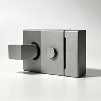 Serrure à bouton-poussoir pour la confidentialité, poignée de porte à levier montée en surface, serrure de jante antivol, finition gris thermolaqué, style mortaise, clé de chambre