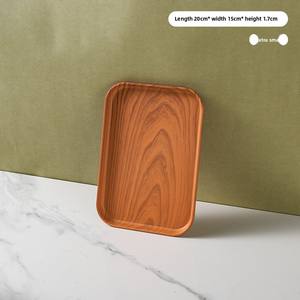 Plateau rectangulaire en PP imitation bois - Plateau de service de grande taille de qualité alimentaire pour café, desserts, thé de <span class=keywords><strong>l</strong></span>'après-midi, repas en milieu carcéral ou en milieu de vacances - Product Image 5