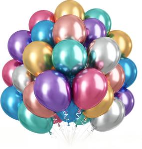 Venta al por mayor, globos de fiesta de 12 pulgadas, cromo metálico, colores sólidos, globos de látex, suministros para fiestas y vacaciones - Product Image 1
